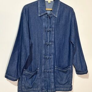 Vintage Norm Thompson Oriental Style Denim Jacket Size Large